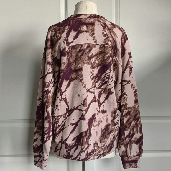 Zella Sweatshirt Pullover Crew Neck Splattered Ink Print Cotton Pink Ink S NWT - Picture 6 of 13